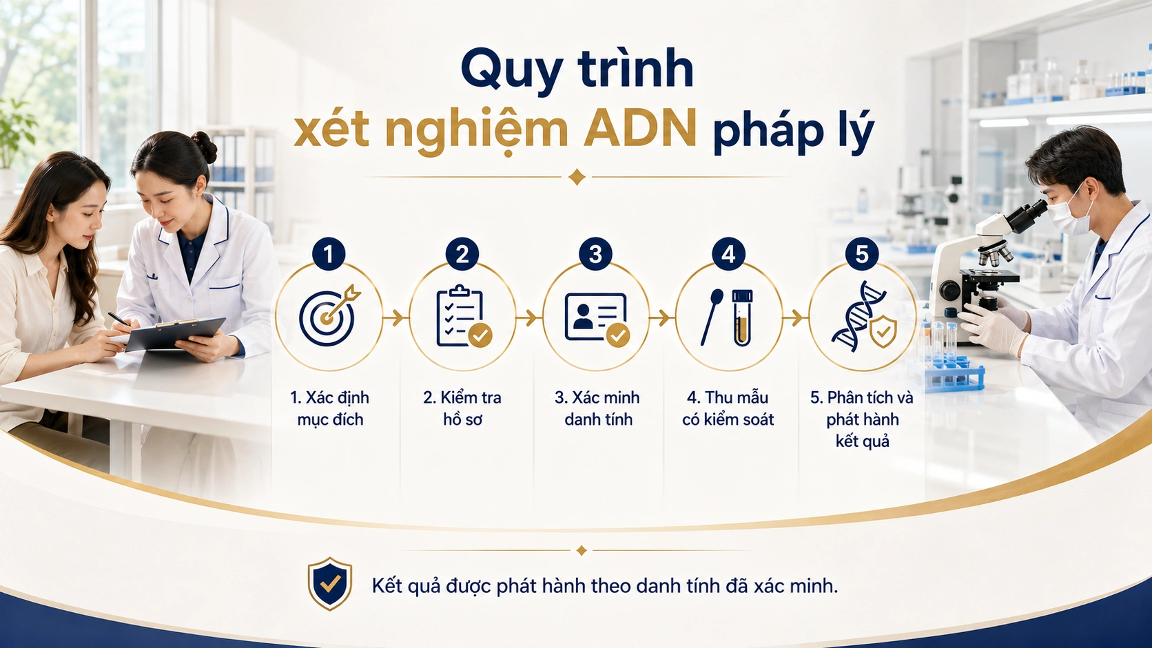 Minh họa cho quy trình xét nghiệm adn pháp lý