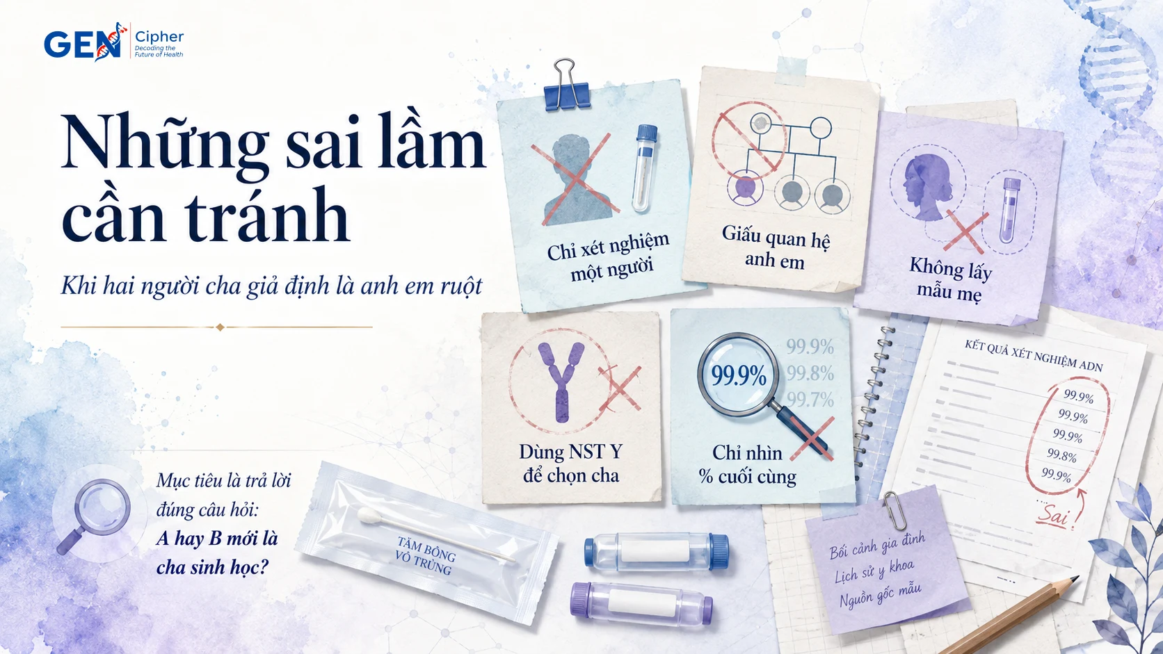 Các loại mẫu ADN cho xét nghiệm huyết thống