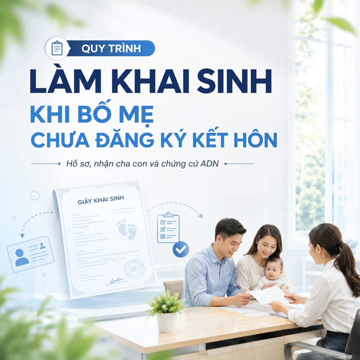 Quy trình làm khai sinh khi bố mẹ chưa đăng ký kết hôn