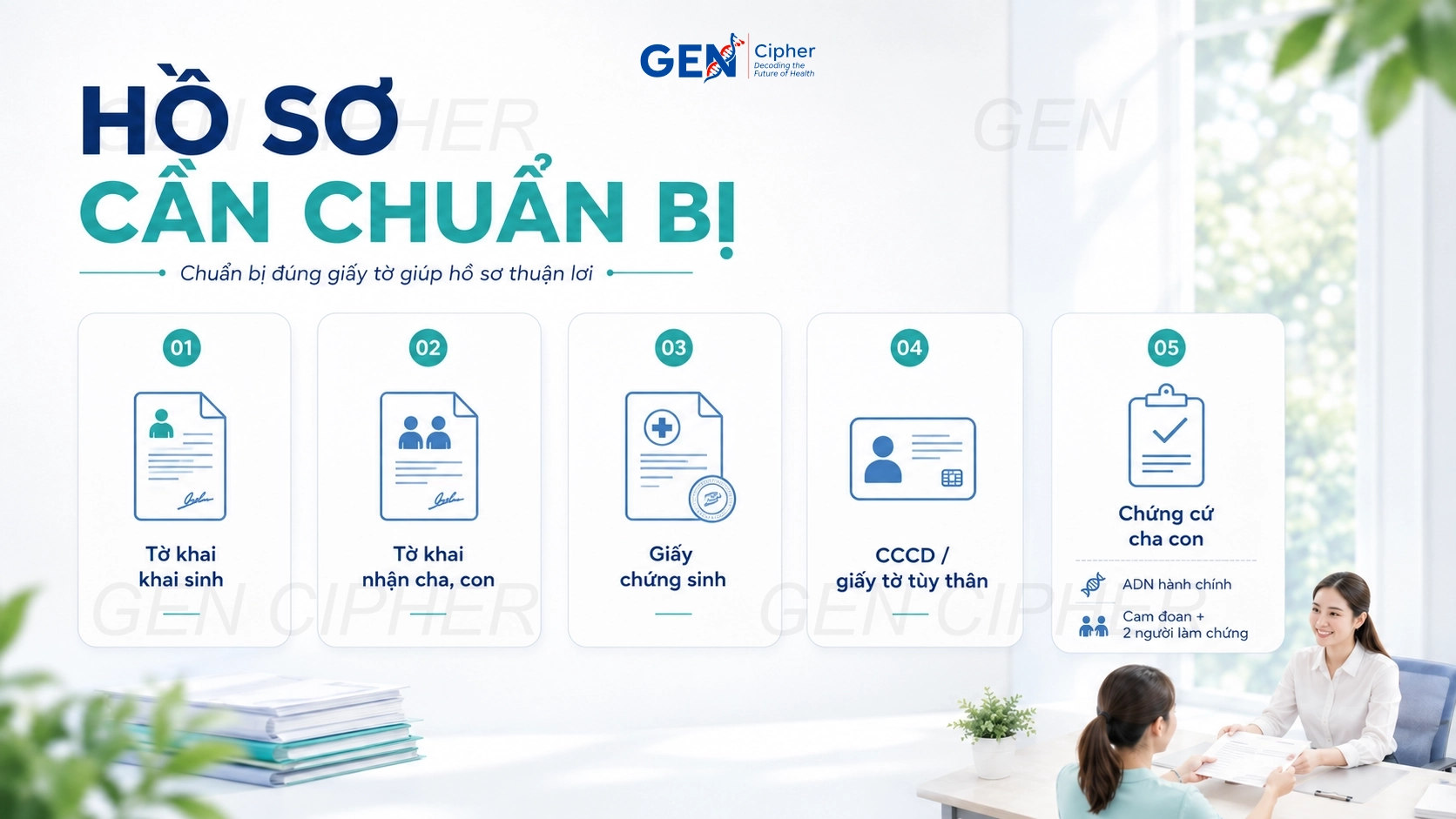 Minh họa cho chỉ chuẩn bị kết quả adn mà không có giấy chứng sinh