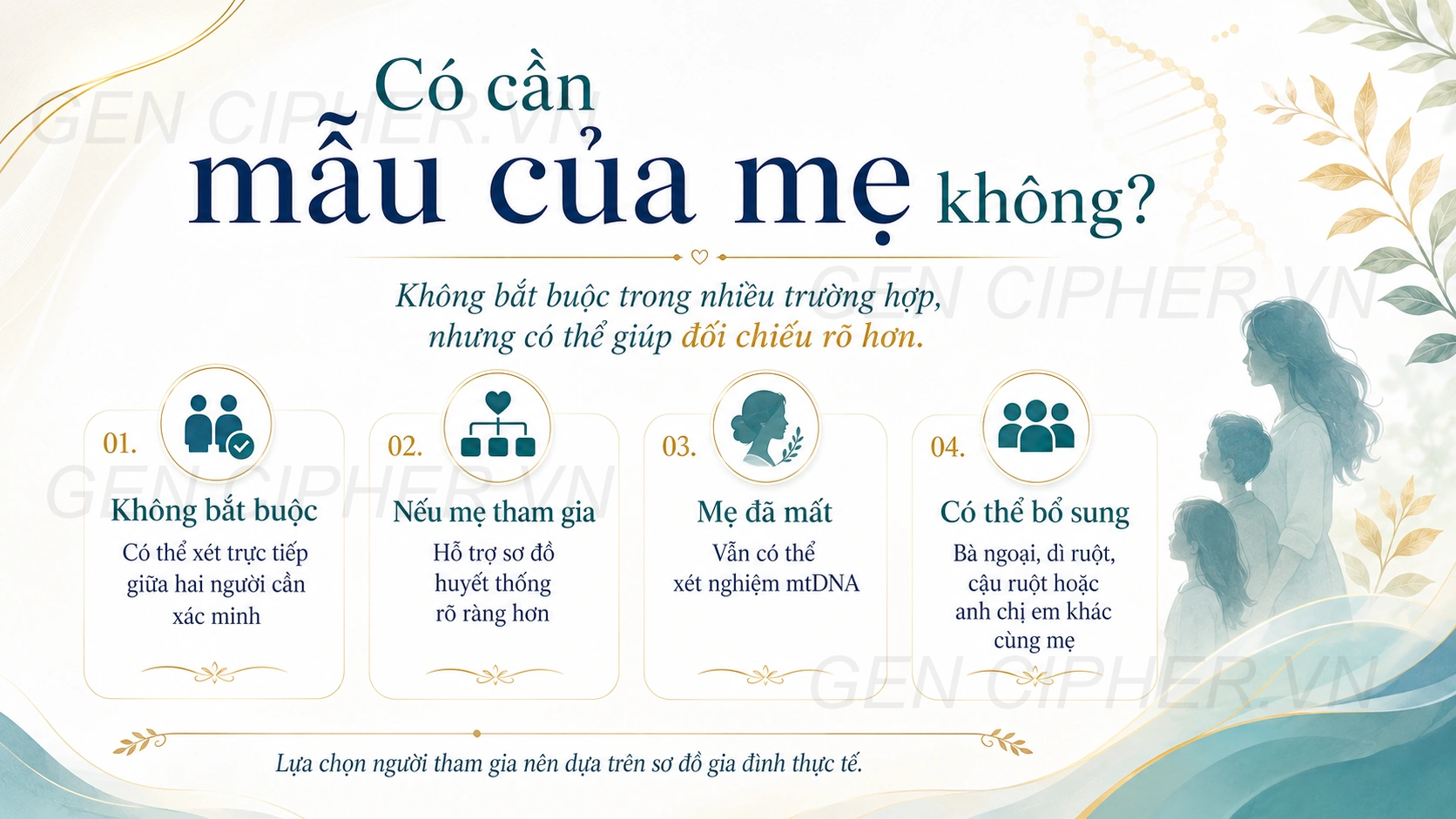 Xét nghiệm khi không có mẫu mẹ