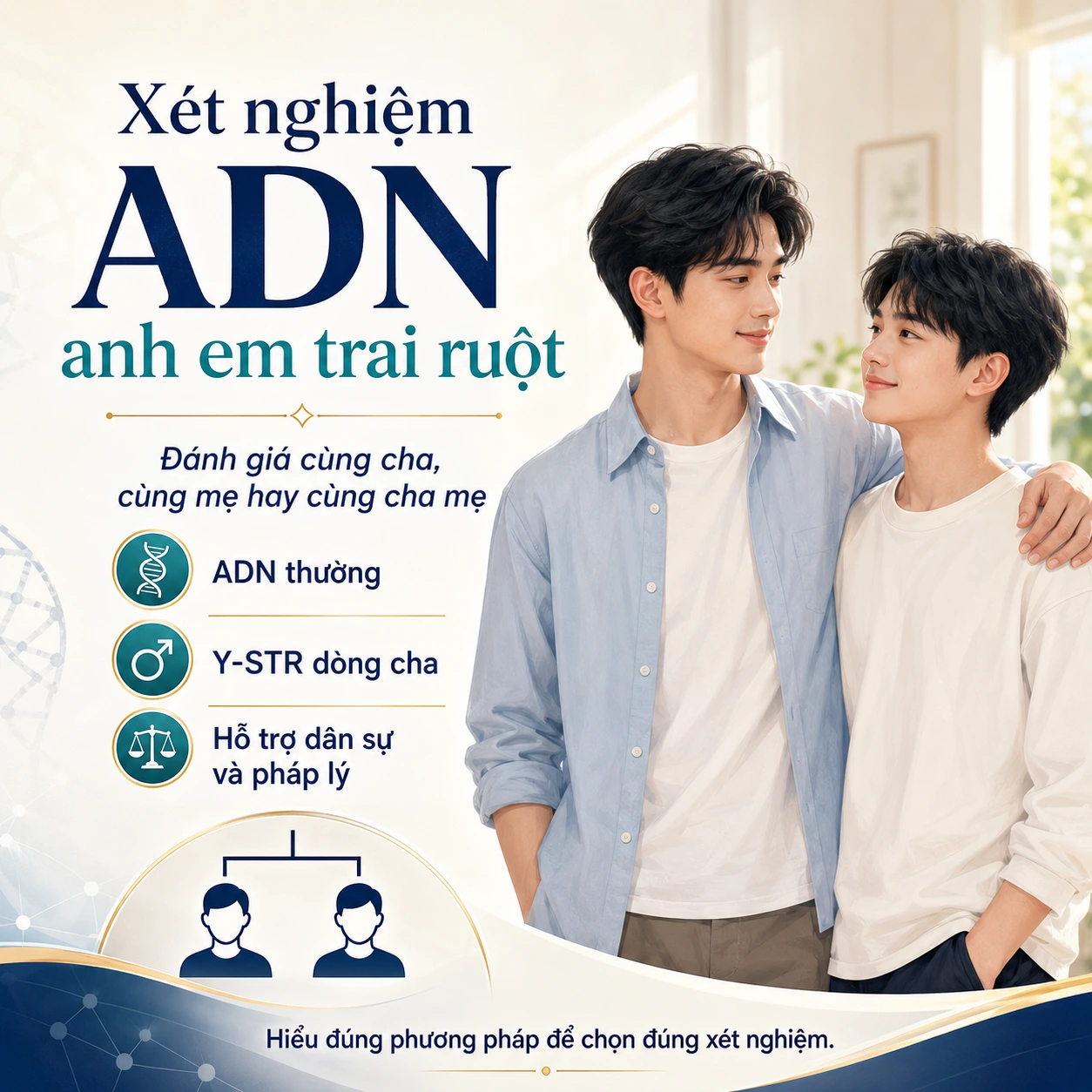 Xét nghiệm ADN anh em trai: Kiểm tra quan hệ huyết thống theo dòng cha