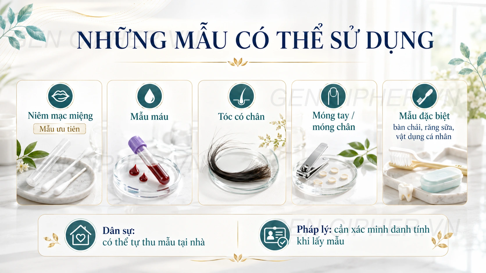 Các loại mẫu dùng cho xét nghiệm X-STR