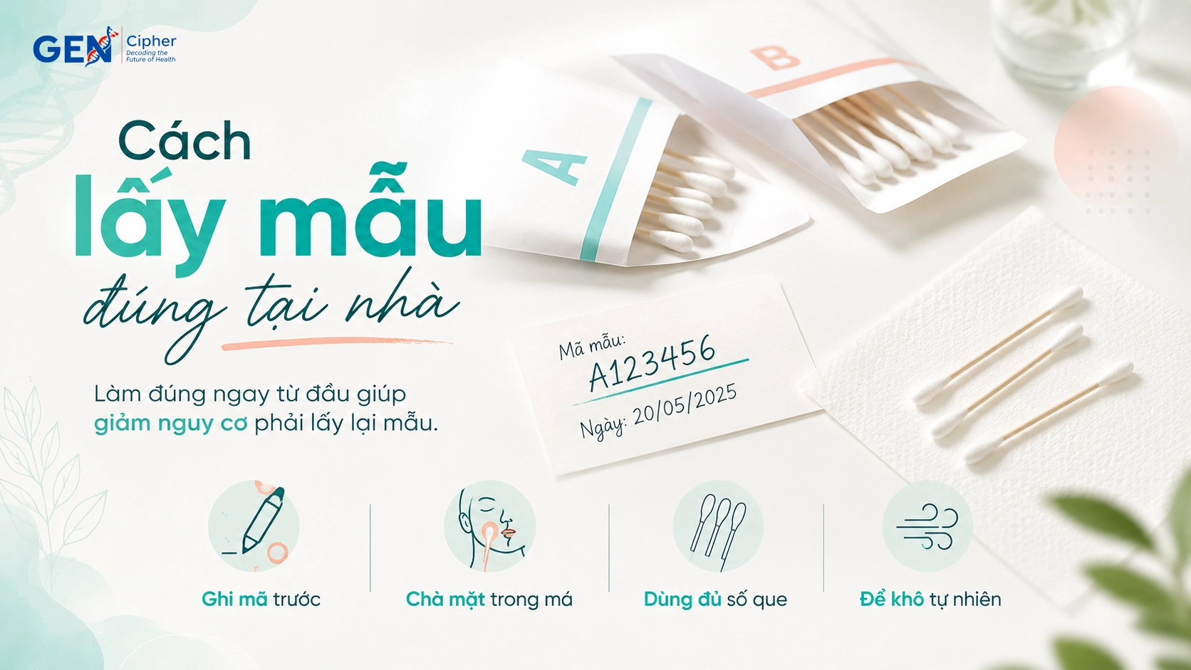 Hướng dẫn thu mẫu niêm mạc miệng xét nghiệm ADN tại nhà