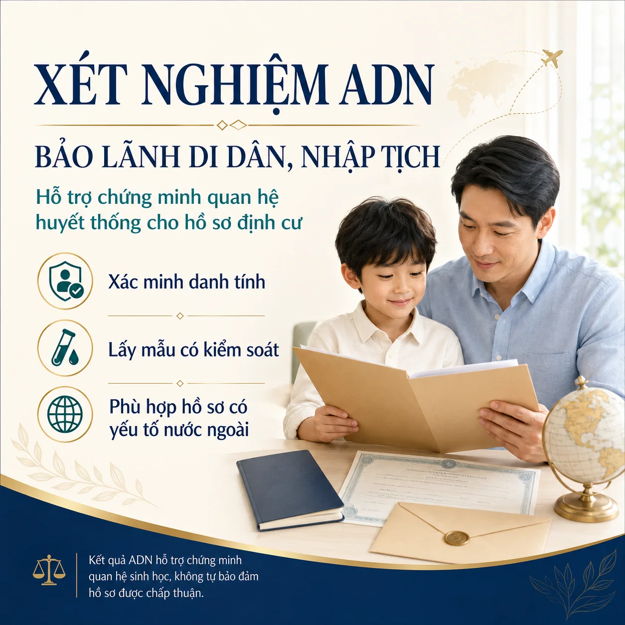 Xét nghiệm ADN có yếu tố nước ngoài: Bảo lãnh di trú, định cư và nhập tịch