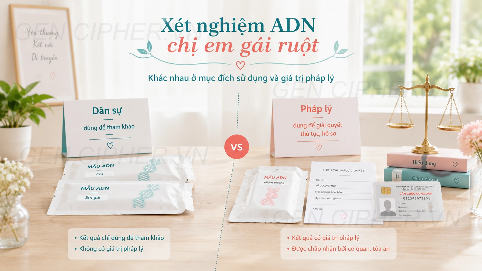 So sánh xét nghiệm ADN dân sự và pháp lý