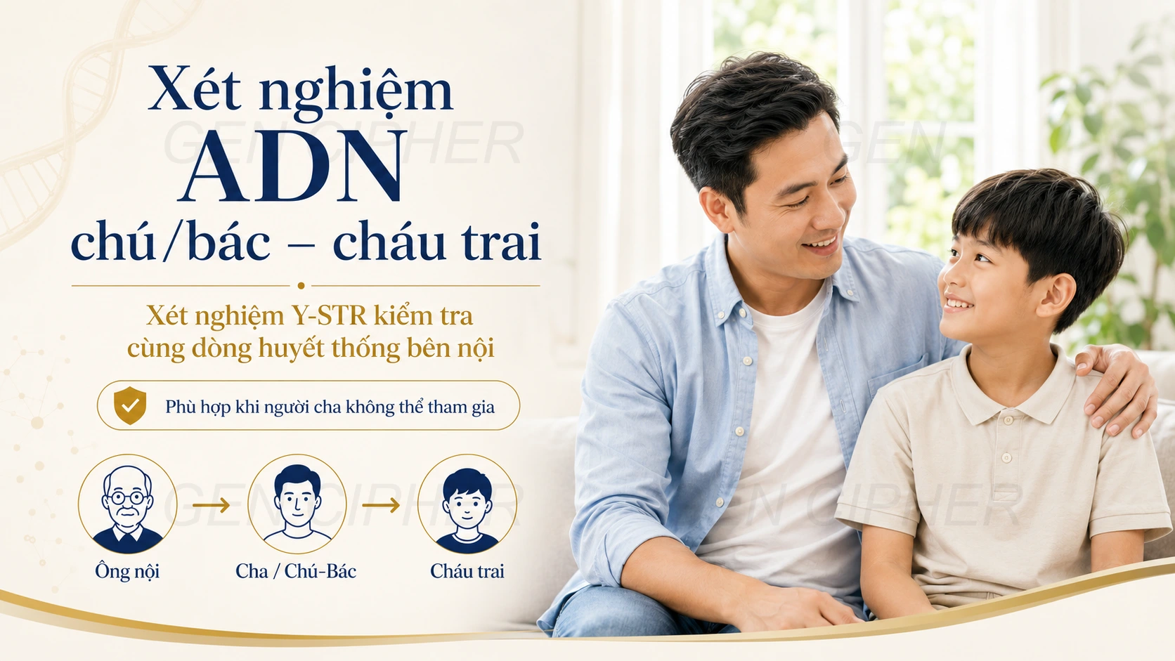 Banner xét nghiệm ADN chú/bác – cháu trai bằng nhiễm sắc thể Y
