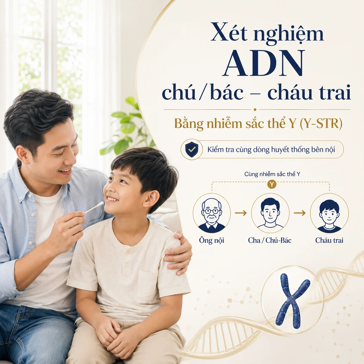 Xét nghiệm ADN chú/bác – cháu trai bằng nhiễm sắc thể Y