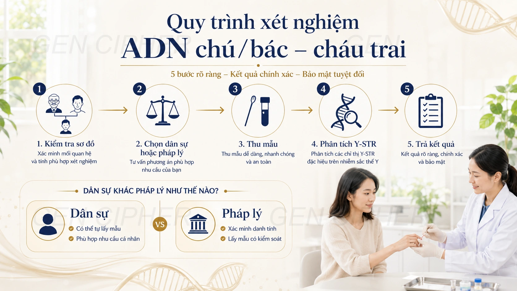 Quy trình xét nghiệm ADN chú bác – cháu trai