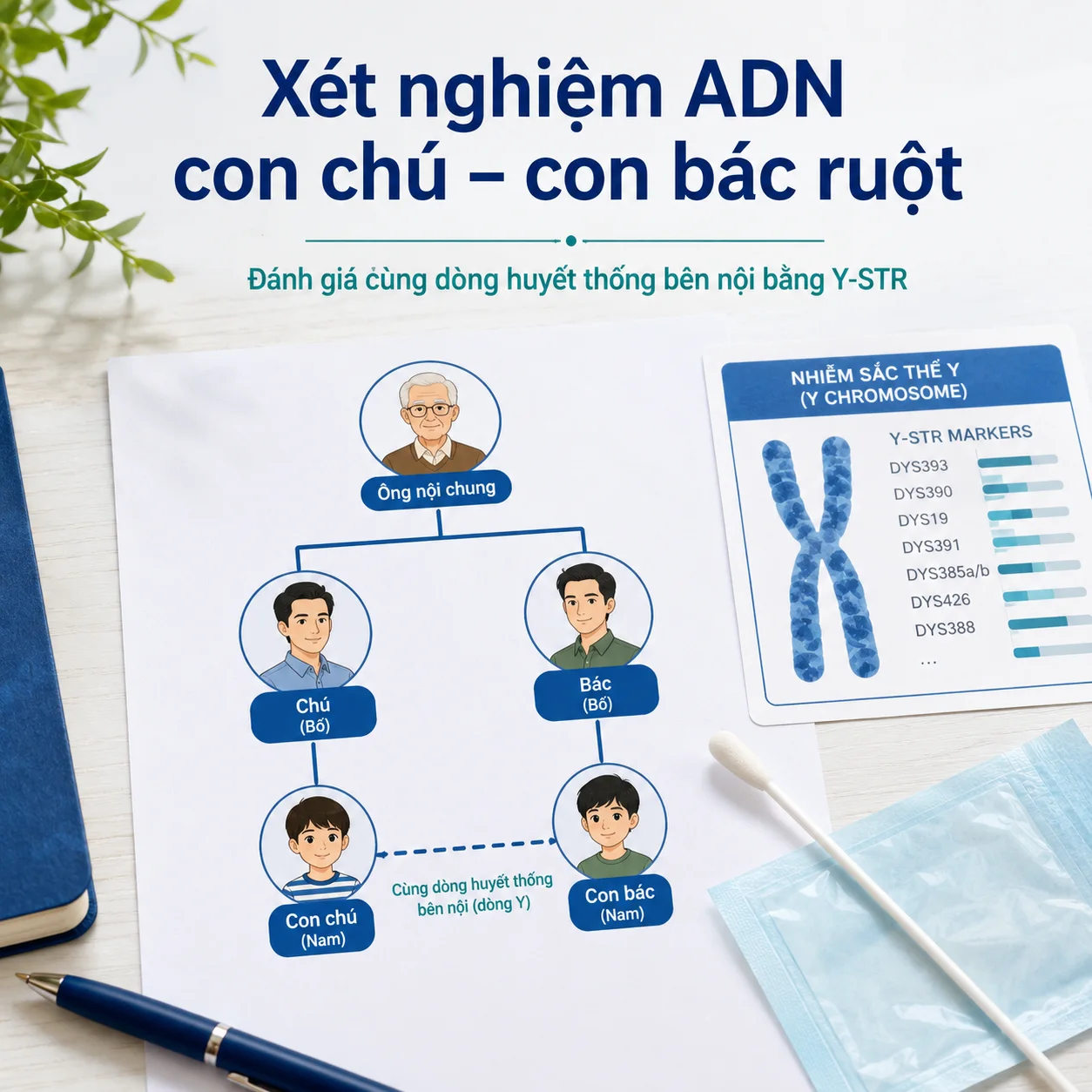 Xét nghiệm ADN con chú – con bác ruột bằng nhiễm sắc thể Y
