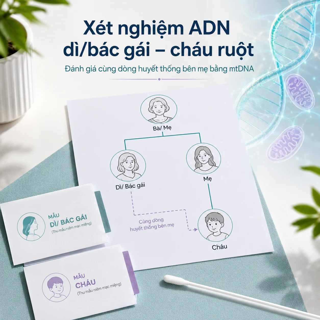 Xét nghiệm ADN dì/bác gái – cháu ruột bằng ADN ty thể