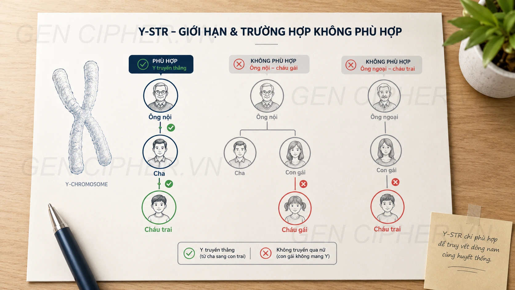 Các trường hợp không phù hợp với Y-STR