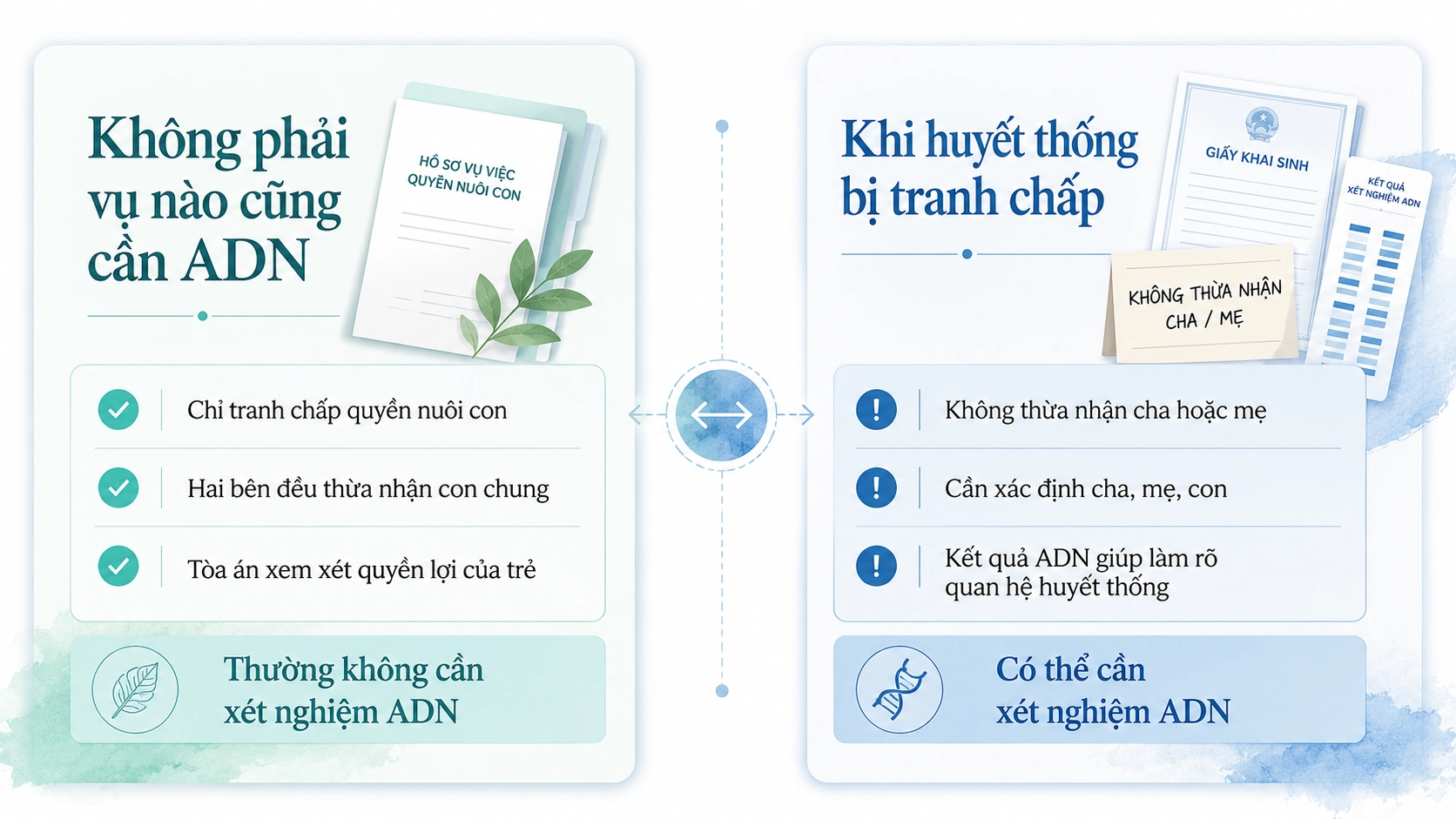 Các tình huống cần xác định ADN tại Tòa án