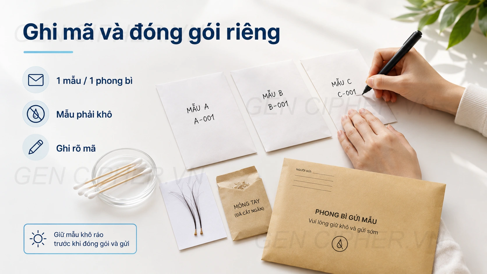 Minh họa cho bước đóng gói và ghi nhãn