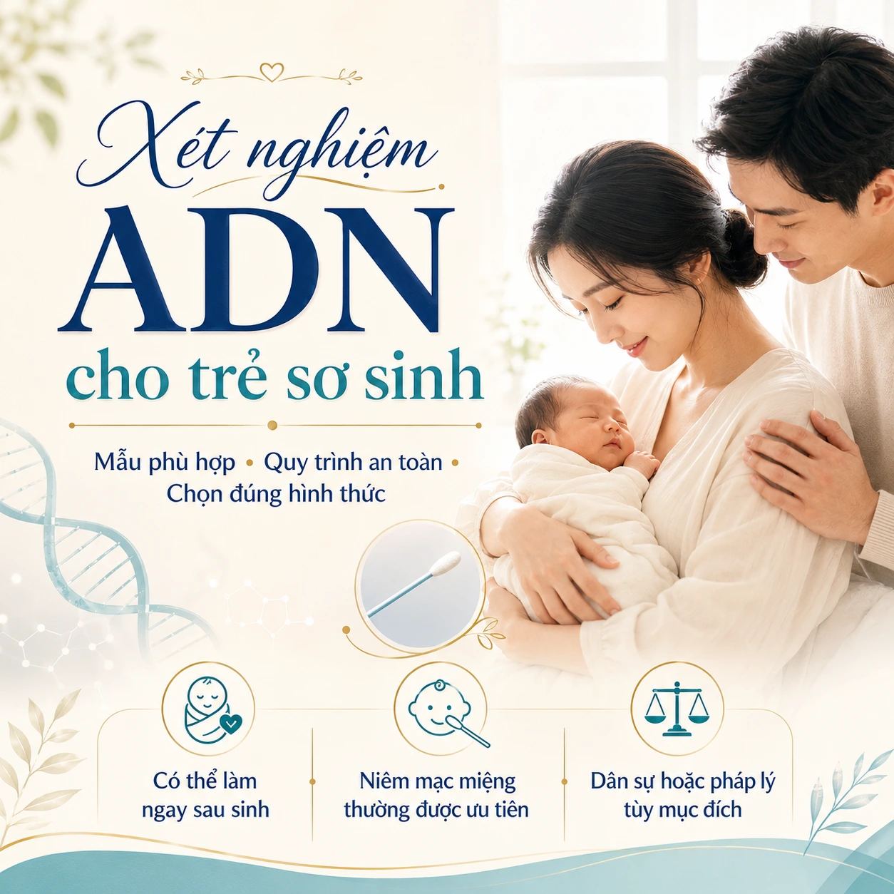 Hướng dẫn xét nghiệm ADN cho trẻ sơ sinh: Mẫu, quy trình và chi phí