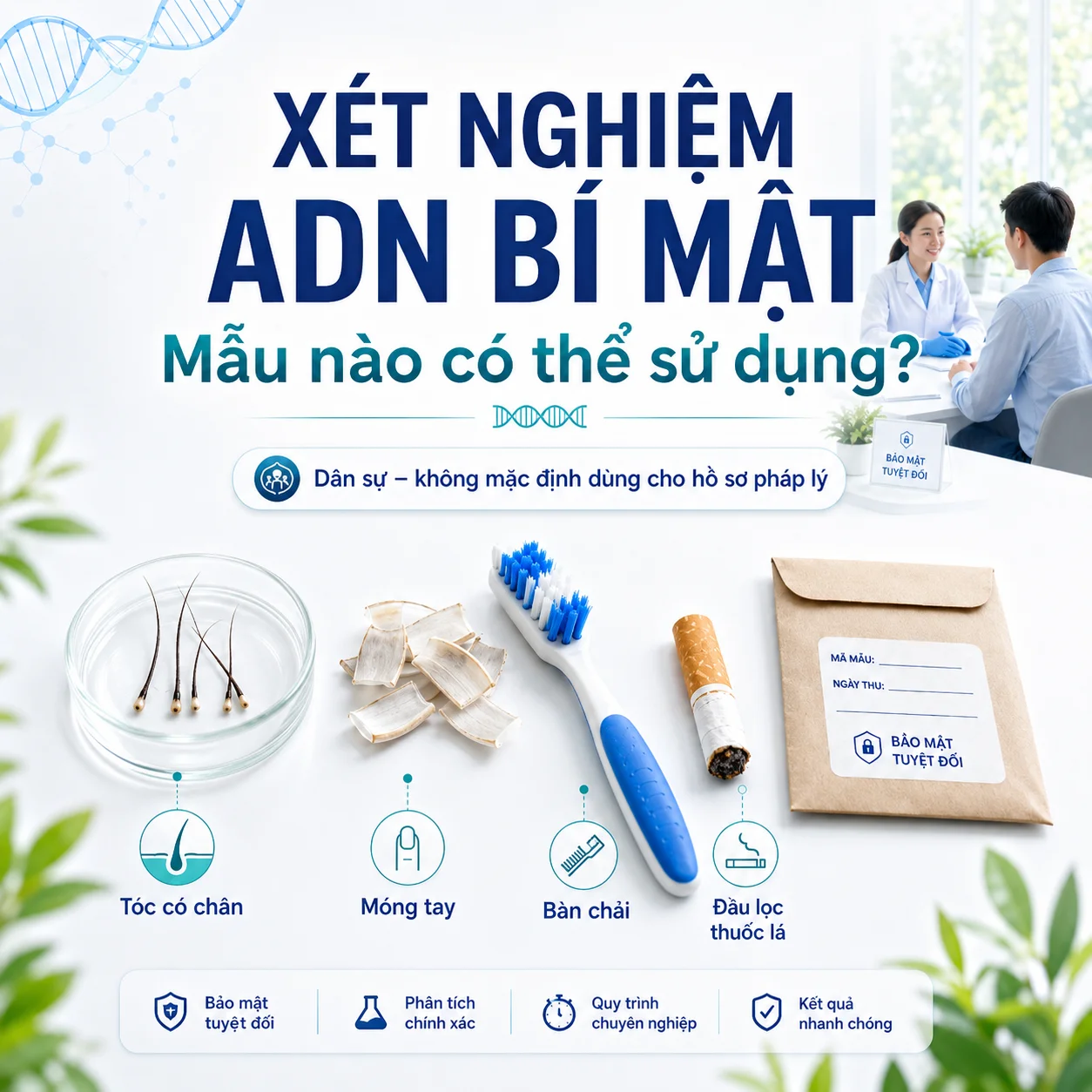 Xét nghiệm ADN bí mật: Mẫu nào có thể sử dụng?