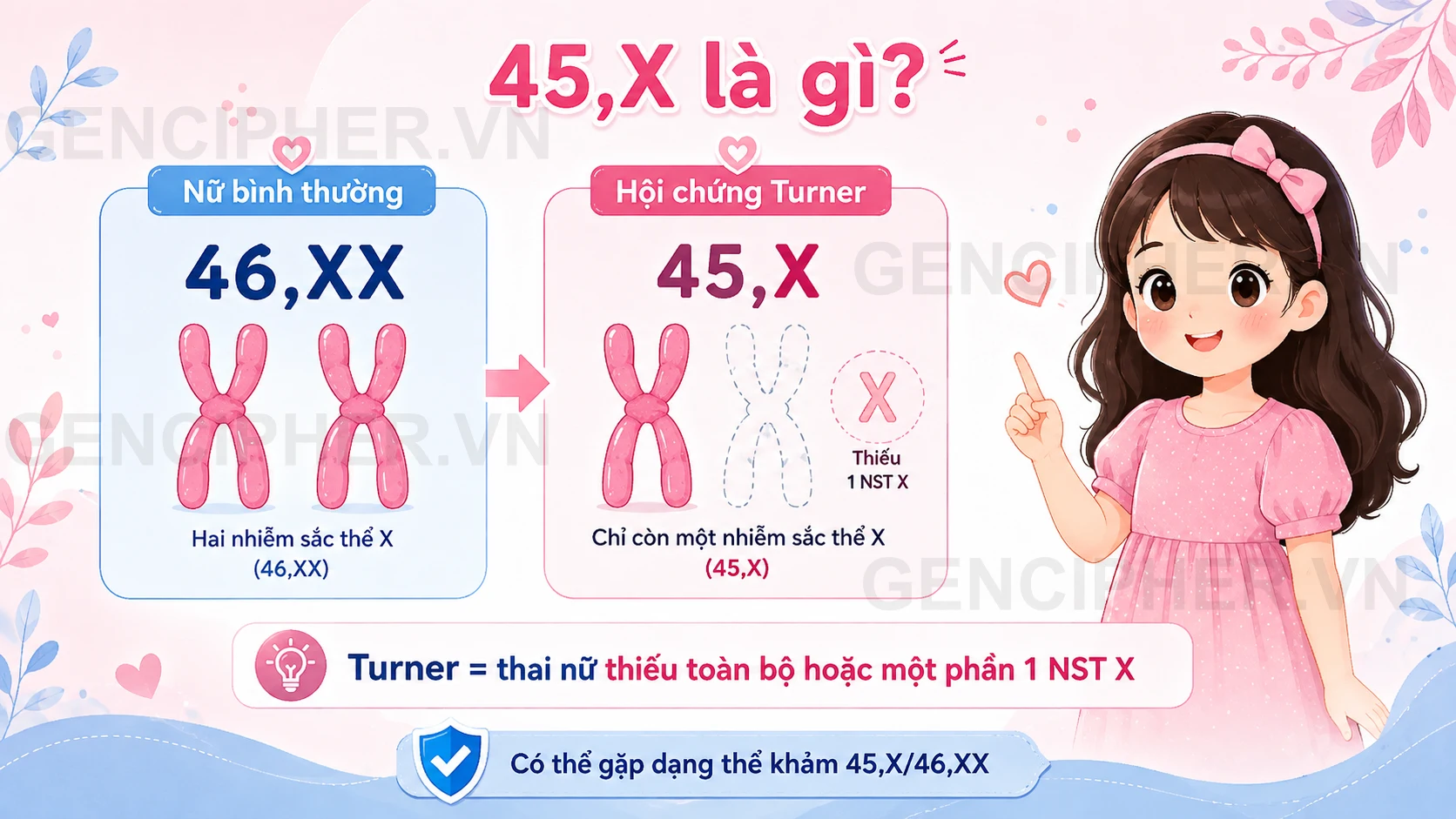 Minh họa hội chứng Turner (45,X)