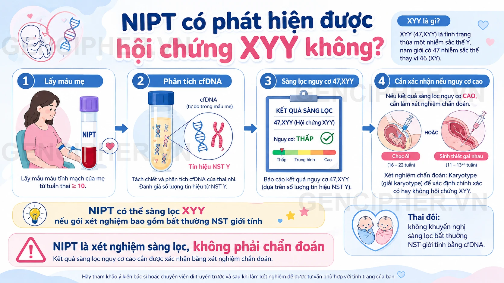 Minh họa NIPT có phát hiện được hội chứng XYY không?