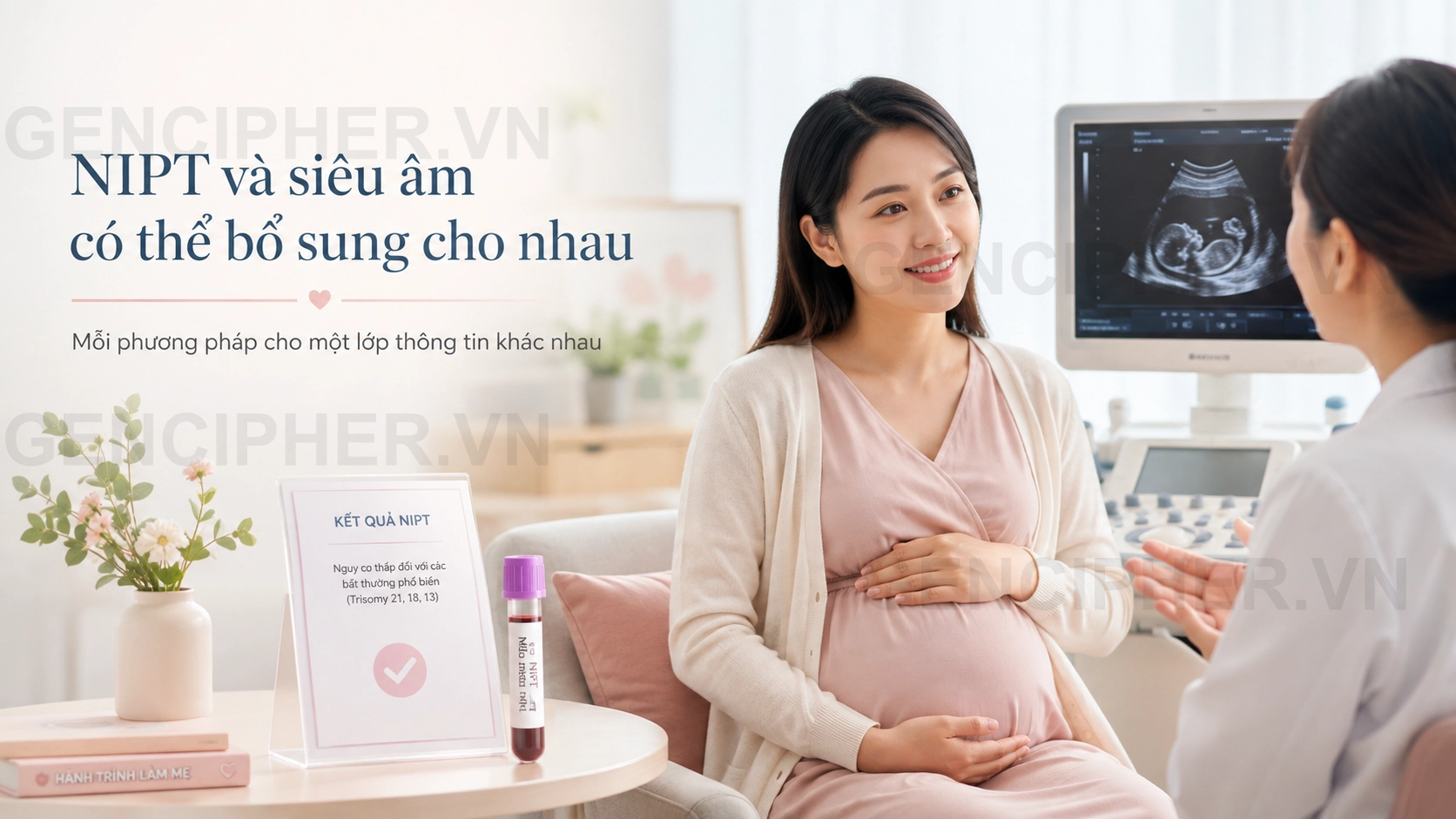 Minh họa NIPT và siêu âm đầu thai kỳ bổ sung cho nhau như thế nào?
