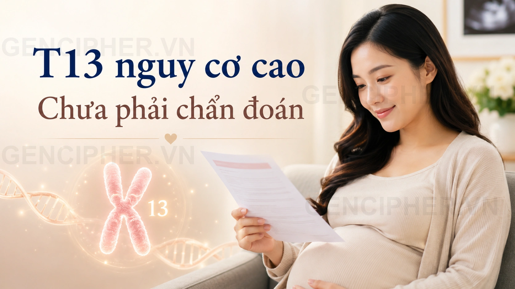 Minh họa NIPT nguy cơ cao T13 chưa phải chẩn đoán Patau