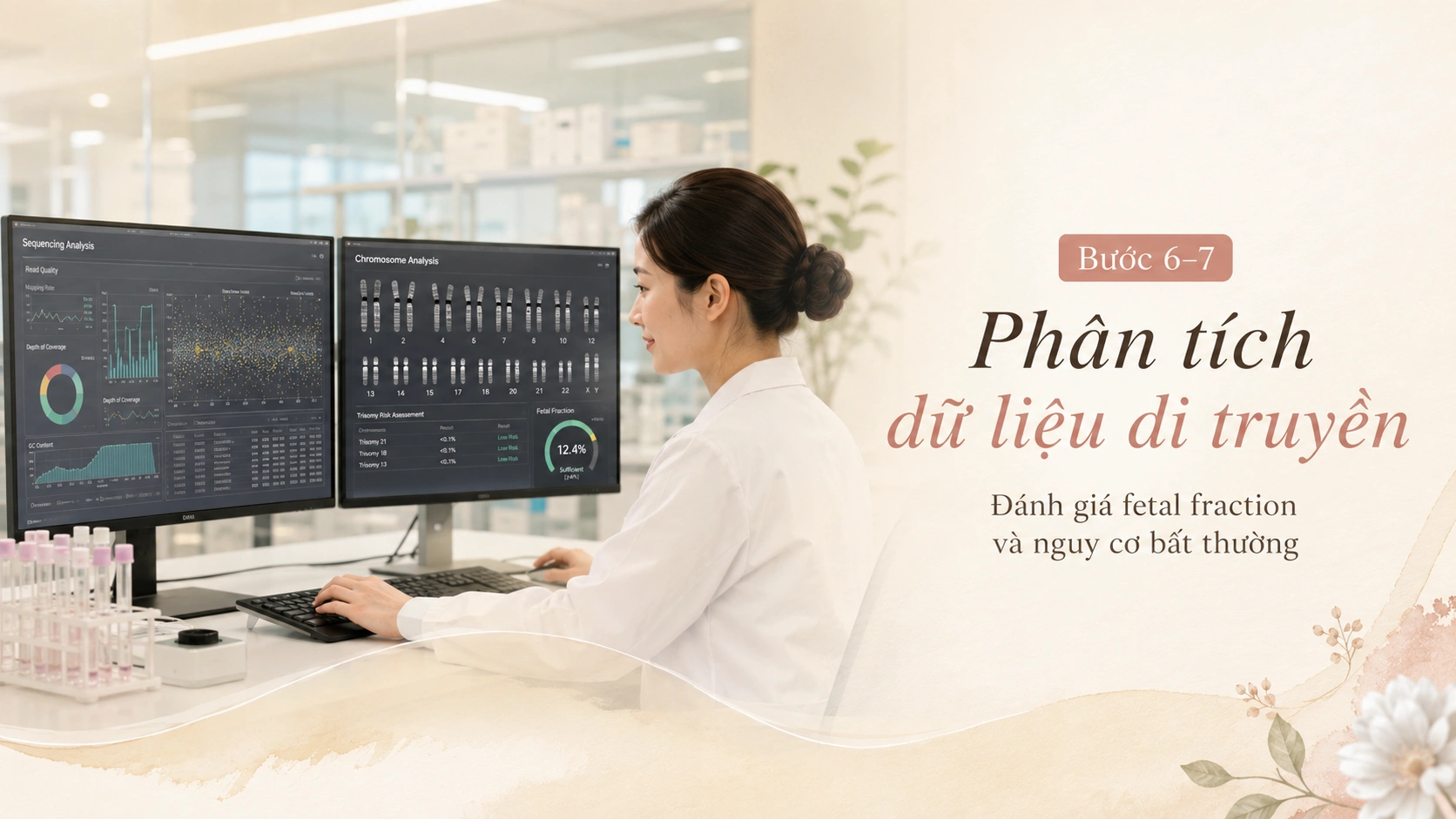 Minh họa Bước 5: Phân tích & Giải trình tự gen thế hệ mới (NGS)