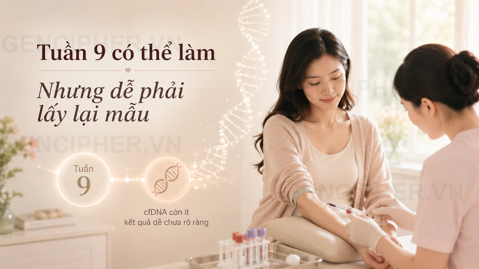 Minh họa Thai 9 tuần làm NIPT được chưa?