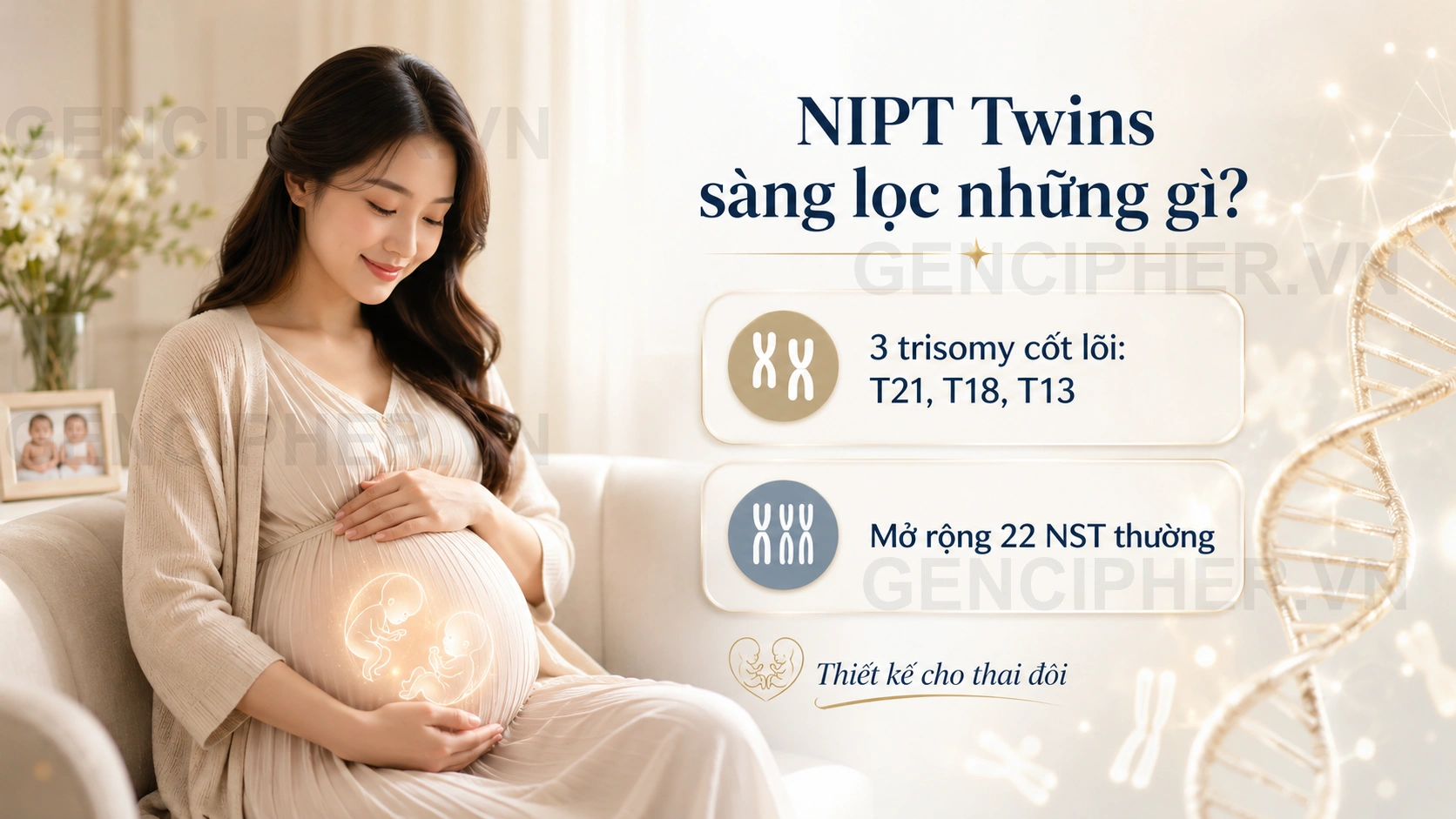 Minh họa NIPT Gencare Twins sàng lọc những gì?