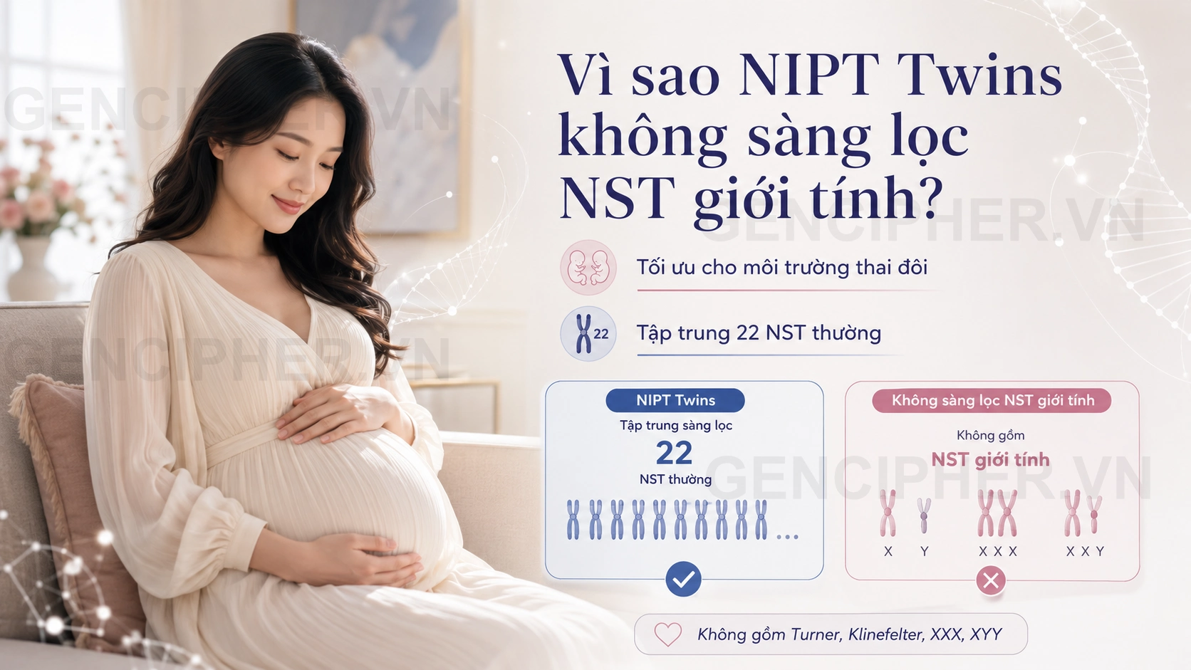Minh họa Vì sao NIPT Gencare Twins không sàng lọc Nhiễm sắc thể Giới tính?